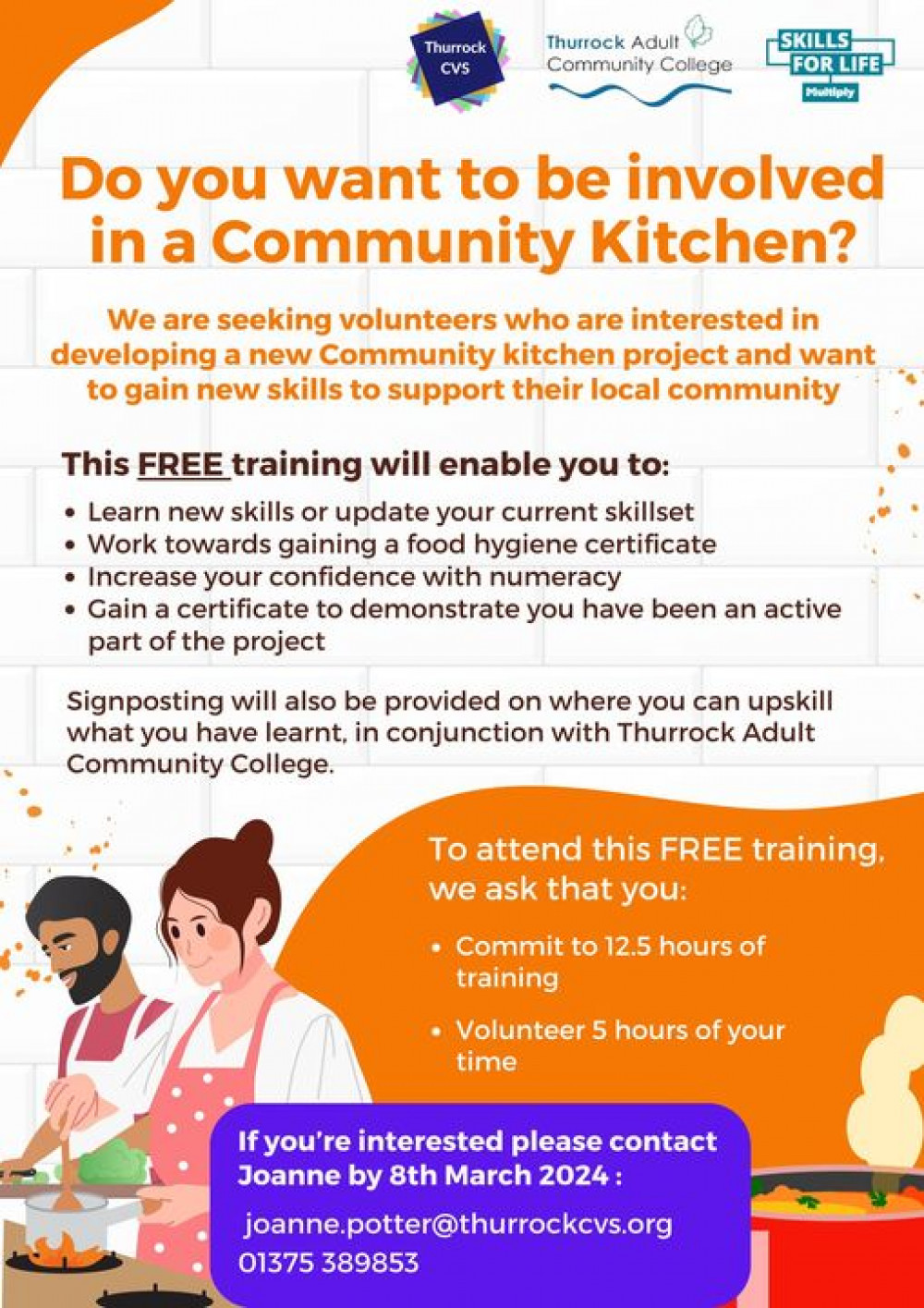 Join the community kitchen programme.